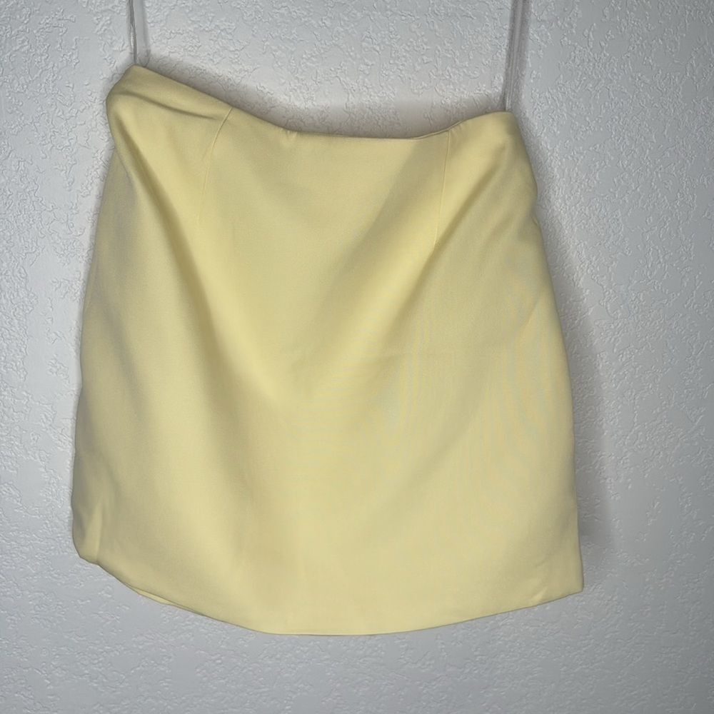 NWT Luxe Dress Rose-appliqué Cropped Top / Skirt Set In Gelb Yellow Large - Picture 6 of 16